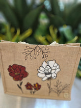 Load image into Gallery viewer, Burgandy Flowers tote
