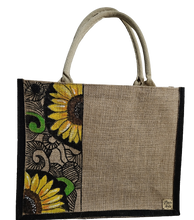 Load image into Gallery viewer, Combo jute tote bag and sunflower panama
