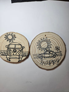 Caja de arte VW woodslice 3 diseños