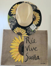 Load image into Gallery viewer, Combo jute tote bag and sunflower panama
