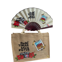Load image into Gallery viewer, DTMF  SET Tote y abanico incluye bolsita en tela para guardar abanico
