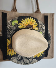 Load image into Gallery viewer, Combo jute tote bag and sunflower panama
